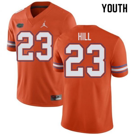 Youth Florida Gators #23 Jaydon Hill NCAA Jordan Brand Orange Authentic Stitched College Football Jersey UVI5062CF